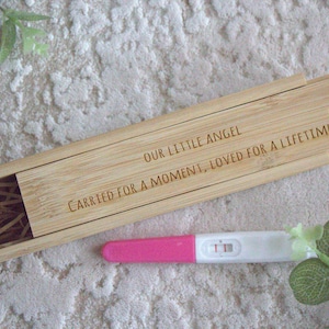Baby loss keepsake box, angel baby, memorial, miscarriage remembrance, infant loss, engraved name, custom text, memory, pregnancy test box