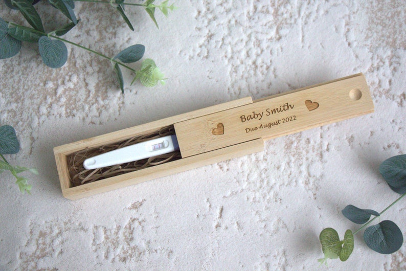 Personalised Pregnancy Announce Box Baby Announcement Bamboo - Etsy