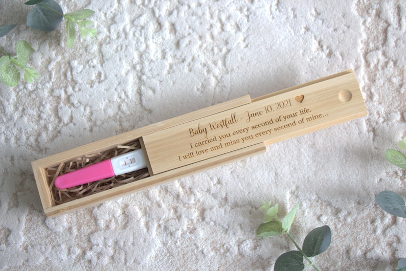 Baby loss keepsake box angel baby baby memorial miscarriage remembrance infant loss engraved pregnancy test box memory personalised image 1