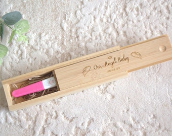Baby loss keepsake box, angel baby, baby memorial, miscarriage remembrance, infant loss, engraved pregnancy test box, memory, personalised