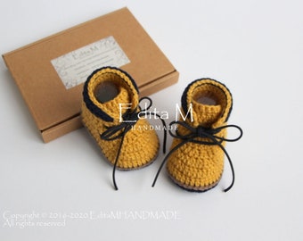 Crochet baby booties, baby shoes, boots, baby boy sneakers, unisex baby shoes,0-3, 3-6, 6-9 month, gift for baby boy, announcement, reveal
