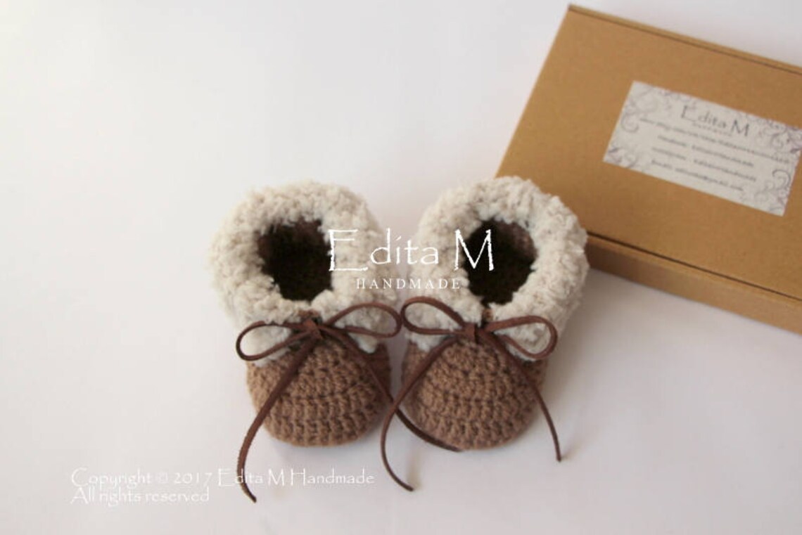 Unisex Baby Booties Unisex Baby Shoes Crochet Fur Shoes Etsy UK