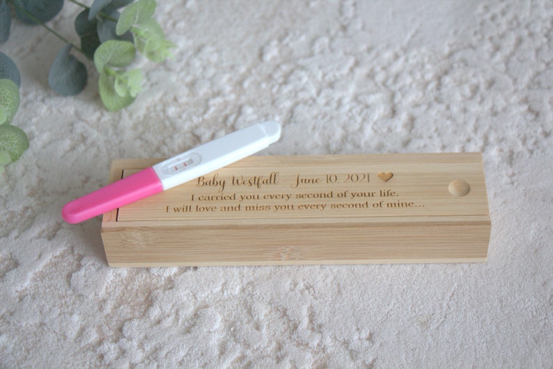 Baby loss keepsake box angel baby baby memorial miscarriage remembrance infant loss engraved pregnancy test box memory personalised image 8