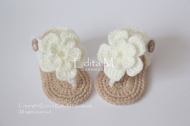 Vetements Accessoires Nouveau Ne Bebe Fille Chaussons Sandales Handmade Crochet Blanc Idee Cadeau Chaussures