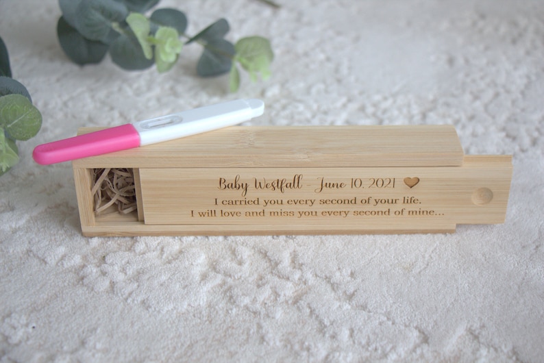 Baby loss keepsake box angel baby baby memorial miscarriage remembrance infant loss engraved pregnancy test box memory personalised image 9