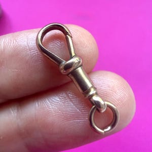 RARE 9ct Antique Victorian Swivel Dog Albert Clip Clasp Charm Holder. Solid Gold. Vintage Made in London in 1890s 1900s 2.5cm