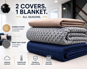 Weighted Blanket Australia | Sensory Blanket Autism ADHD |NDIS | Bamboo for warmer night and Minky covers for cooler night| Kid Teen Adult