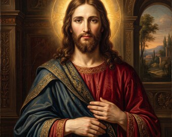 Jesus Christ Renaissance Portrait Canvas Print | Christian Wall Art, Faith Home Decor