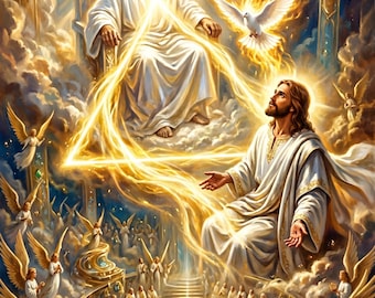 Holy Trinity Throne Room Canvas Print | Revelation 4 Christian Wall Art