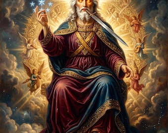 Glorified Christ Revelation Canvas Print | Majestic Biblical Prophecy Art