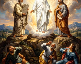 Transfiguration of Jesus Canvas Print | Biblical Scene, Christian Wall Art, Religious Home Decor