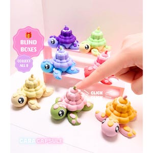 Turtle Jelly Clickers Blind Box | Kawaii 3D Printed Fidget Toy | Mystery Turtle | Ocean Collection