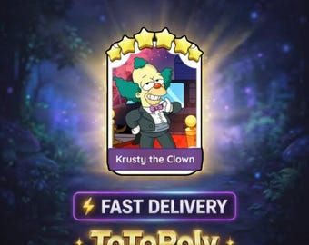 Krusty the Clown - Monopoly Go Sticker 6 Star - The Simpsons