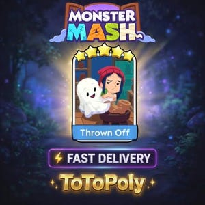 Thrown Off - Set 14 - Monopoly Go Sticker 5 Star - Monster Mash Sticker