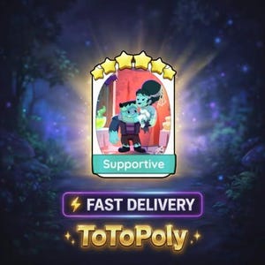 Supportive - Set 20 - Monopoly Go Sticker 6 Star - Monster Mash Sticker