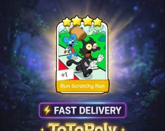 Run Scratchy Run Set 17 - Monopoly Go Sticker 4 Star - The Simpsons