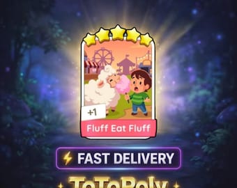 Fluff Eat Fluff - Set 20 - Monopoly Go Sticker 5 Star - Happy Harvest