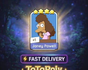 Janey Powell Set 12 - Monopoly Go Sticker 4 Star - The Simpsons