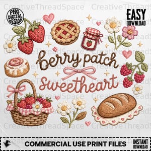 Berry Patch Sweetheart PNG, Cute Strawberry Shirt Design, Cottagecore Farmers Market Sublimation, Digital Download