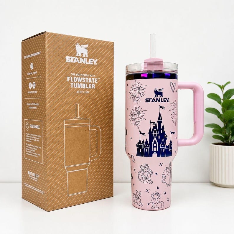 Custom Made castle princess Stanley Cup, Laser Engraved Stainless Steel Gift 40oz Tumbler Gift unique Travel coffee tumbler image 6