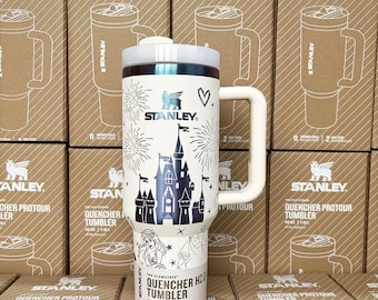 Specialtillverkad slottsprinsess Stanley Cup, lasergraverad rostfri stålgåva 40oz Tumbler gåva unik resekaffemugg