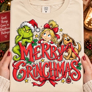 Vrolijk Kerstmis PNG, Groen Feestelijk Karakterontwerp, Schattig Kerstmeisje met Hond Afbeelding, Grappige Feestelijke Vrienden Sublimatie PNG