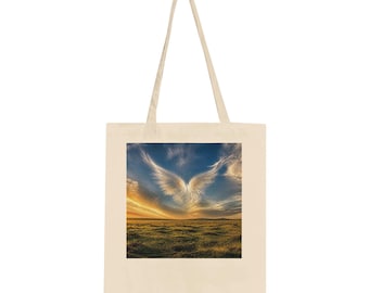 Prairie Dog Angel Wings Cloud Print | Celestial Sunset Grassland Art Tote Bags