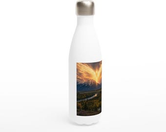 Grand Tetons Angel Wings Sunset Print | Celestial Mountain Valley Art Mugs & Bottle