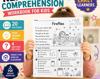 Reading Comprehension Workbook | Reading Stories | Reading Worksheets | Early Readers | Reading for Kindergarten & 1st Grade | Printable PDF