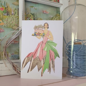 Art Deco Birthday Greetings Card, Card for Her, Art Deco Print, Blank Card, Art Deco Illustration
