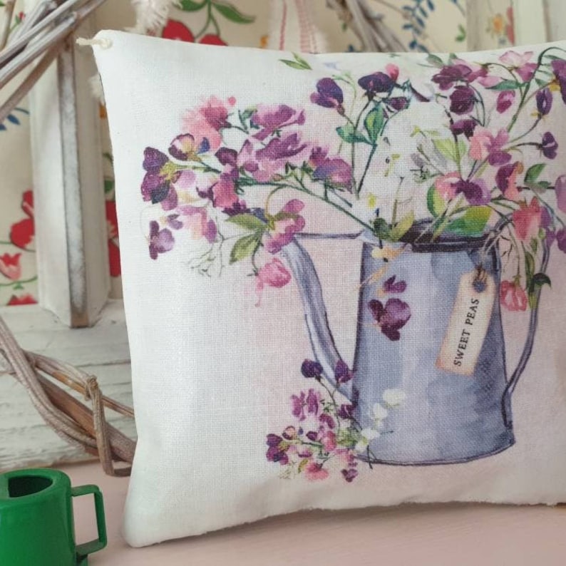 Lavender Bag with Sweet Pea Flower Design Handmade Gift for Friends