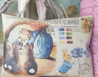 Beatrix Potter Illustrstions Fabric Sachet, Baby Shower Gift, Nursery Room Decor