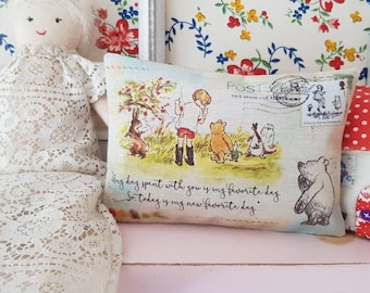 Winnie the Pooh Nursery Lavender Bag, Illustration Quotes, Baby Shower Gift