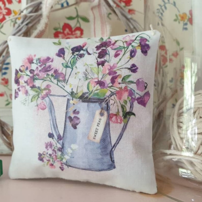 Lavender Bag with Sweet Pea Flower Design Handmade Gift for Friends