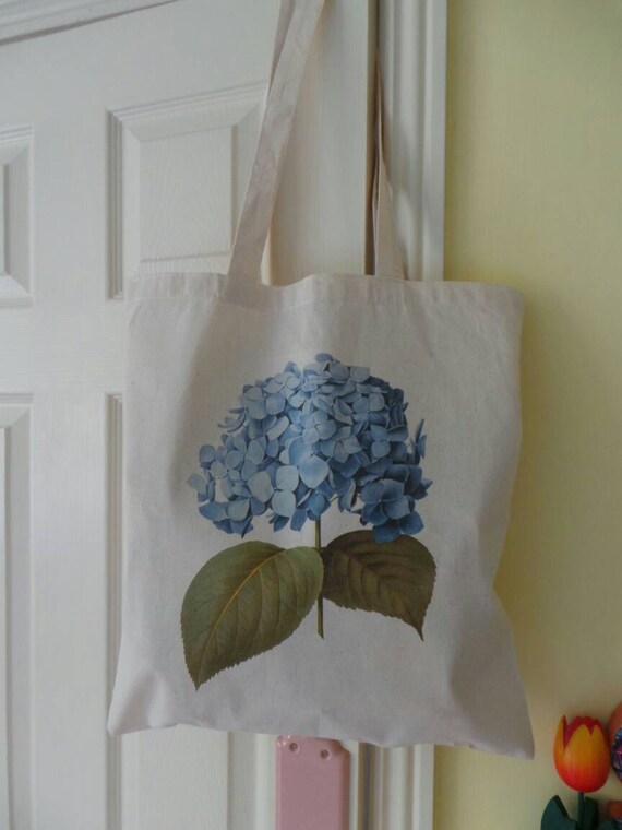 Hydrangea Flower Reusuable Shopping Tote Bag Etsy
