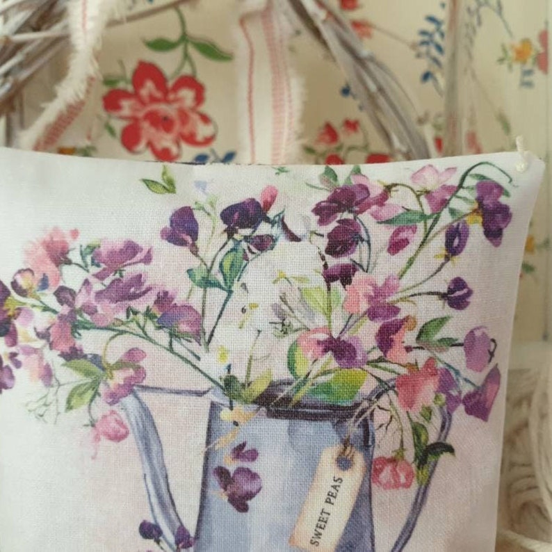 Lavender Bag with Sweet Pea Flower Design Handmade Gift for Friends