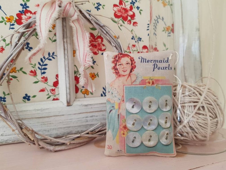 Vintage Button Card Fabric Fragrant Gift Sachet