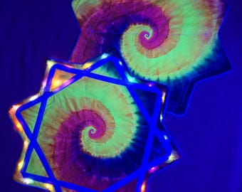 26" LED (UV Reactive) ~Tie-Dye Spiral~ Flowstar