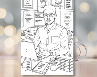Black Kings Working | African American Men Coloring Pages Printable PDF Download