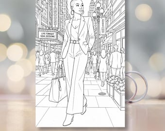 Selbstbewusste Königinnen Malvorlagen | Schwarze Frauen Malbuch | Afroamerikaner druckbare | Sofort Download PDF