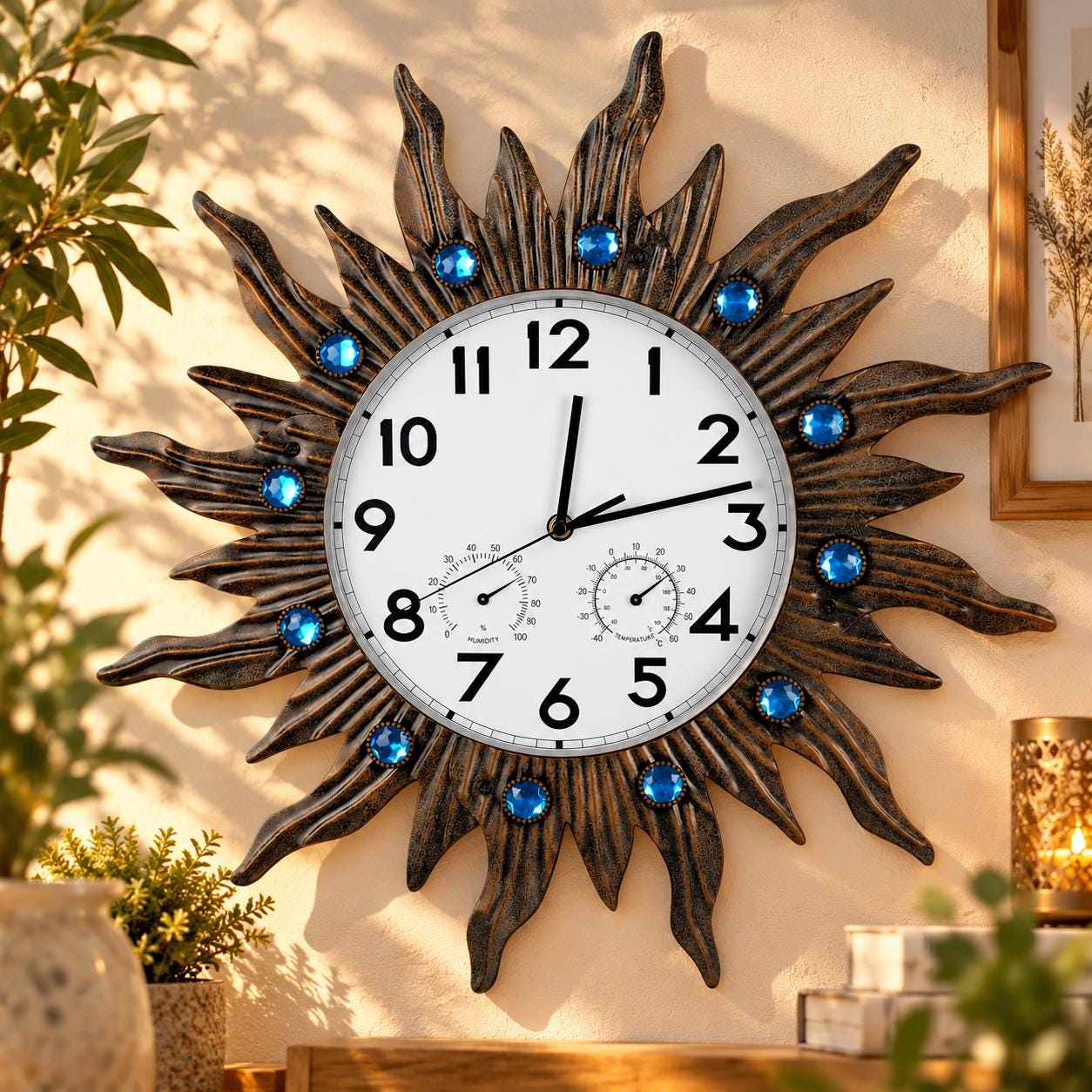 Sun Wall Clock - Etsy