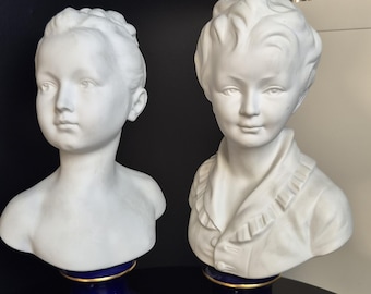 Camille Tharaud Limoges Porzellan Büsten – Brongniart Kinder, circa 1940