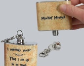 Stainless Steel Hip Flask  - I solemnly swear that I am up to no good  -  Harry Potter marauders map -  Mischief Managed - gift for her
