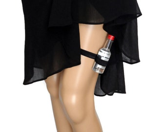 Adjustable Single Shot Garter - Black - toss garter - alcohol not included