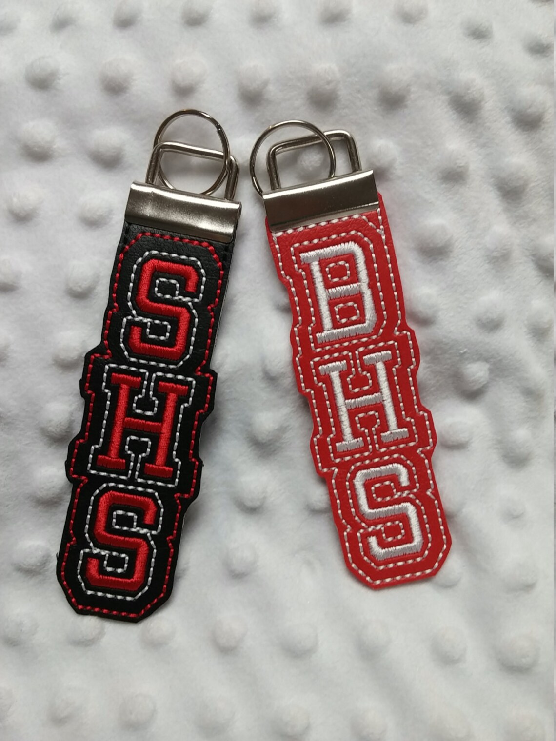 High School Spirit Vinyl Embroidered Key Fob Keychain - Etsy