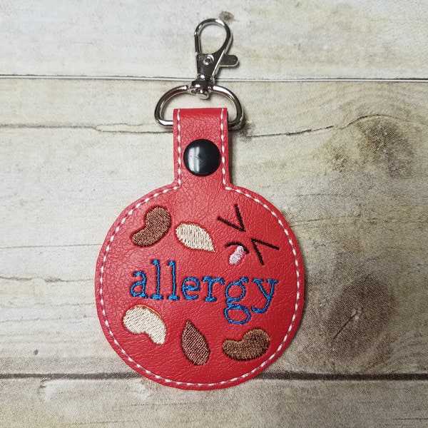 Tree Nut Allergy Tag - Tree Nut Allergy Keychain - Tree Nut Allergy Zipper Pull for Bag or Backpack