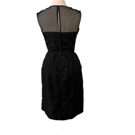 Vintage 1950s Party Dress Black Illusion Bodice T… - image 8