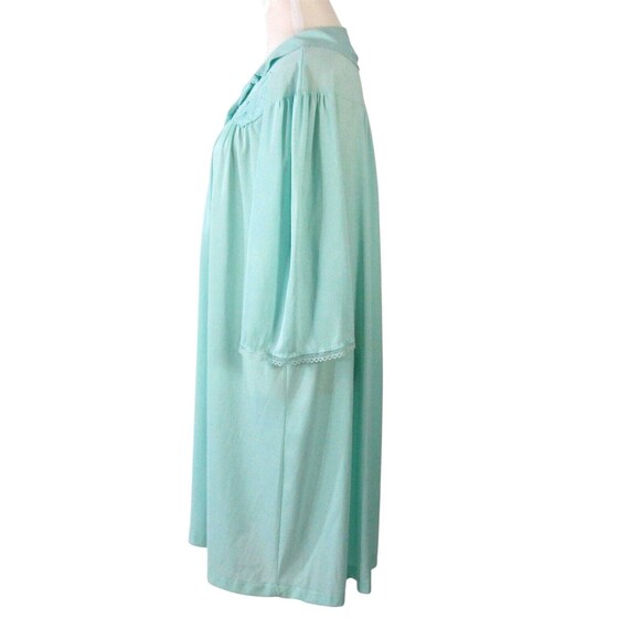 Lorraine Size Medium Button Front Robe Green Nylo… - image 6
