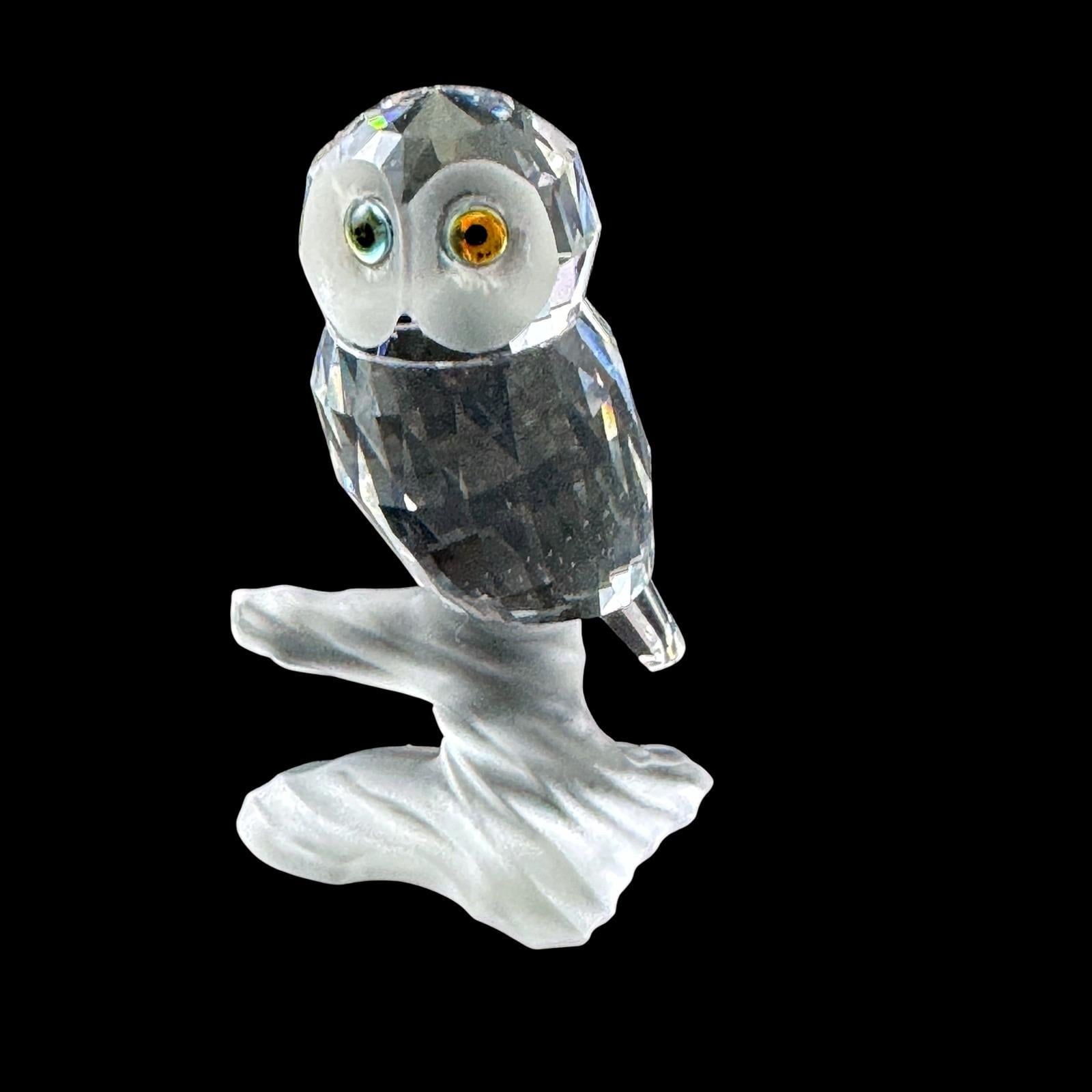 Swarovski Crystal Owl On a Branch Miniature Made in Austria Vintage 1990s Trees