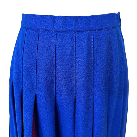 Pendleton Virgin Wool Skirt Drop Pleated Blue Tar… - image 4
